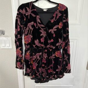 Floral Velvet Romper